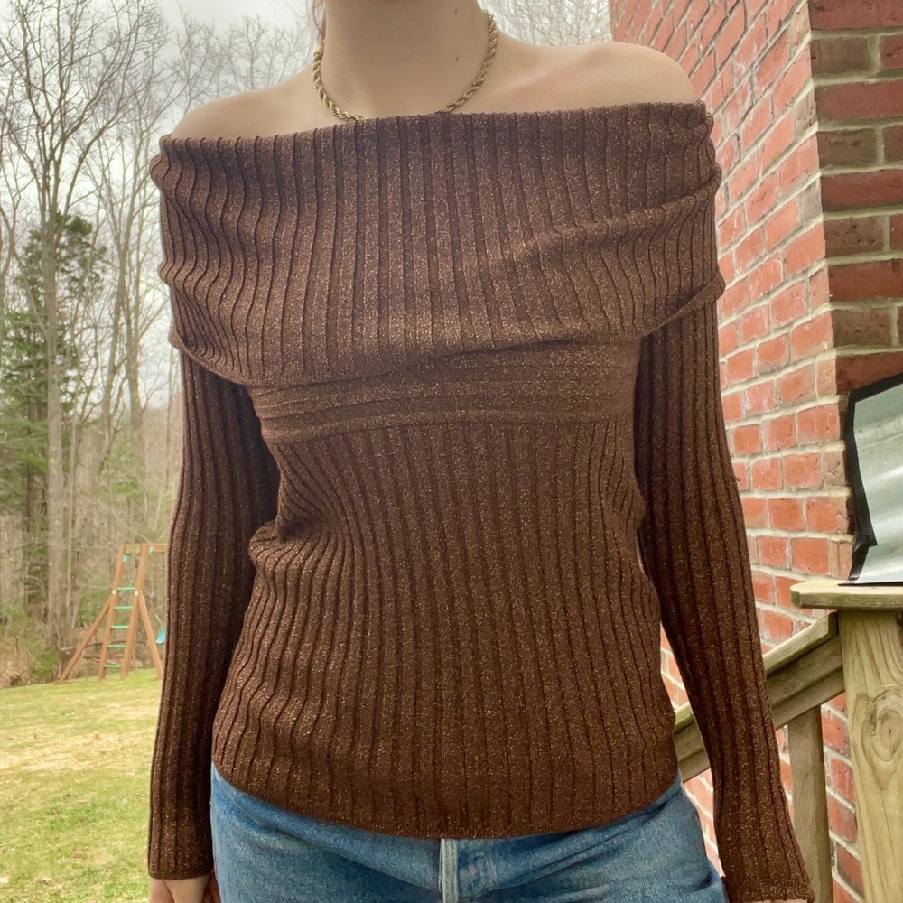 Off Shoulder Y2k Sweater